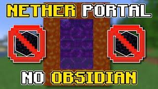 How to Make a NETHER PORTAL WITHOUT OBSIDIAN in MINECRAFT - TUTORIAL