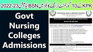 Government Nursing Colleges Admissions 2022-23  BS Nursing Admissions in KPK  PHSA Govt of KPK