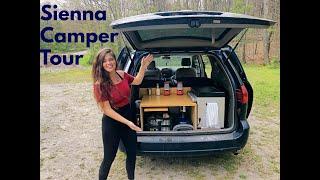 Simple Toyota Sienna Minivan Camper Conversion Van Life Tour  Stealth and Full time living  $7K