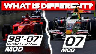 WHATS THE DIFFERENCE between the ULTIMATE CAREER MOD and the F1 2007 MOD?  Official Video
