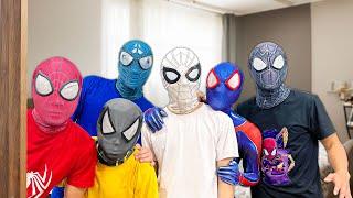 Bros 6 Spider-Man In The House  Hey  Become SuperHero and Go To Trainning Nerf Gun Live Action