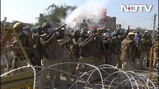 Farmers Protest Dramatic Video Of Cops Tear-Gassing Farmers At Delhi-Haryana Border