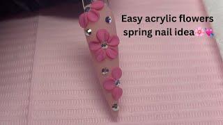 How to create 3D acrylic flowers  beginner nail tutorial  3d flowers