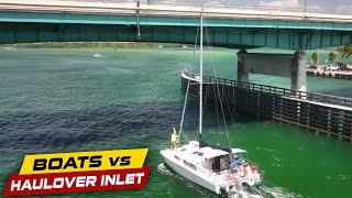 BOAT MAKES A BIG MISTAKE AND CRASHES INTO BRIDGE  Boats vs Haulover Inlet