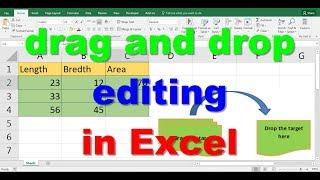 How to turn on drag and drop editing Excel