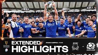 HISTORIC WIN   EXTENDED HIGHLIGHTS  ITALY V SCOTLAND  2024 GUINNESS MENS SIX NATIONS RUGBY