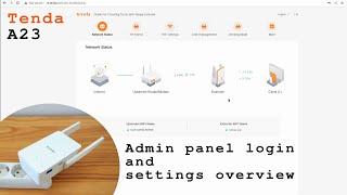 Tenda A23 Wi-Fi 6 extender dual band • Admin panel login and settings overview