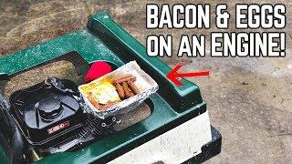 Cooking Breakfast on an ENGINE Header Hot Plate Go Kart Mod