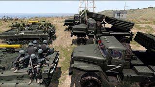 An Entire Column of 40 Russian Combat Vehicles Obliterated By Ukrainian Missiles - Arma 3