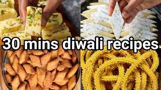 4 quick & easy diwali sweets & snacks recipes  4 instant deepavali recipes with sweets & snacks