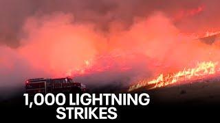 1000 lightning strikes in California county tropical showers  KTVU