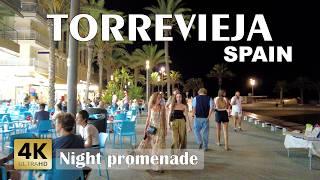 Torrevieja Spain - Night Costa Blanca - Walking tour 4k 60 fps