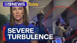 Severe turbulance leaves over 30 injured man pulled from roof  9 News Australia