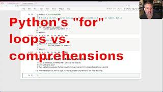 Pythons for loops vs. comprehensions