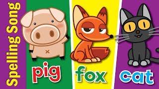 The Spelling Song  Learn to Spell 3 Letter Words  Kindergarten Preschool & ESL  Fun Kids English