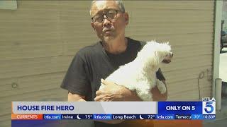 2 men save dog from house fire in Koreatown