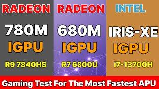 780M GPU BENCHMARKS  VS 680M R7  7840HS VS  R7 7735HS vs I7 13700HS IRIS-Xe vs GTX 1650 VS MX 450