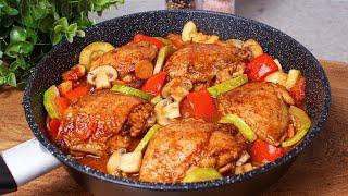 This recipe will drive you crazy Chicken thighs with vegetables Easy and quick recipe
