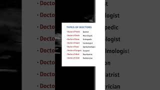 types of doctors  daily practice vocabulary #shortvideo #shorts #video #englishgrammar #trending