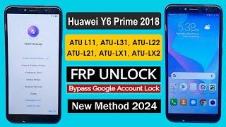 Huawei y6 prime 2018 Frp Bypass  Huawei Y6 ATU L11 Frp Bypass Without Pc