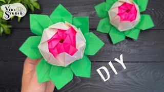 3D Origami  How to make Paper Flowers Lotus Easy Craft Ideas