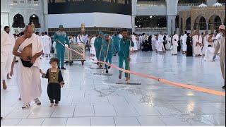 Makkah Haram sharif  cleaning￼ haram today  6 July 2024  Kaaba LiveBeautiful view  Makkah Haram