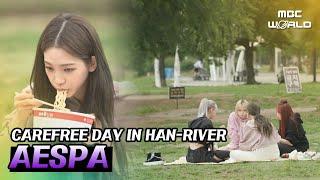 C.C. Eating ramyun at Han River Perfect Carefree Day of Aespa #AESPA