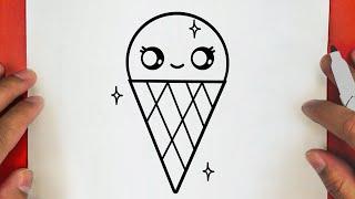 HOW TO DRAW A CUTE ICE CREAM WITH A STAR  STEP BY STEP DRAW Cute things