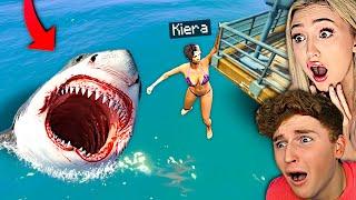 Scary MEGALODON Eats My GIRLFRIEND In GTA 5.. Mods