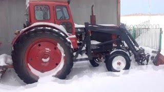 Трактор т40 чистка снега фронтальным погрузчиком
