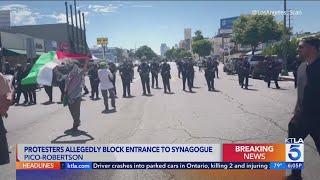 Protestors allegedly block synagogues entrance in L.A.