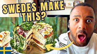 Brit Reacts to How to make Swedish sandwich cake - smörgåstårta