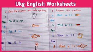 English Worksheets for UKG -1  English worksheets  UKG Worksheets  worksheets Eng Teach