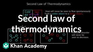 Second law of thermodynamics  Chemical Processes  MCAT  Khan Academy