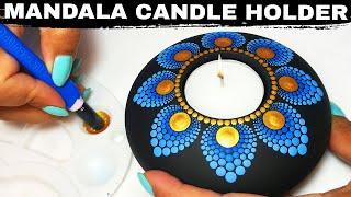 EASY Mandala Tealight Candleholder  Mandala for Beginners  Dot Art Tutorial Rocks Painting #mandala
