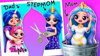 Mom Celestia vs Stepmom Luna Pinkie Pie Saves the Family  32 LOL OMG DIYs