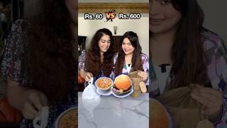 ₹60 vs. ₹600 Choley Bhature Food Challenge Cheap vs. Expensive Street Food Comparison #shorts