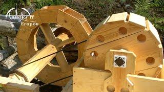 Constructing a Bushcraft Waterwheel  Harnessing Hydropower Energy for My Log Cabin Camp