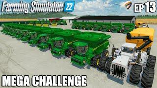 Harvesting the BIGGEST FIELD in FS22 + 20 HARVESTERS  MEGA Challenge  Farming Simulator 22  #13