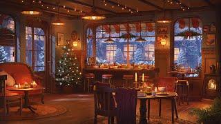 Christmas Coffee Shop Ambience with Instrumental Christmas Jazz Music Fireplace and Cafe Sounds