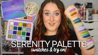 COSMIC BRUSHES SERENITY PALETTE SWATCH AND REVIEW - Testing & Try On Eyeshadow *UK INDIE BRAND*