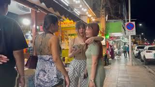 4k Thailand Pattaya Nightlife Soapy massage shop Soi Bua Khao Walking street look around