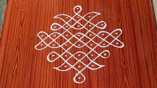 easy 7dots daily sikku kolams#melikala muggulu#kambhineli kolamschukkala muggulu#Nice Rangoli