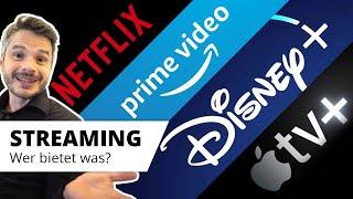 Streaming Dienste im Vergleich NETFLIX vs Prime Video vs Disney+ vs Apple TV+