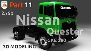 3D Modeling Nissan Quester GKE 280 Truck in Blender 2.79 Cycles Render - Part 11