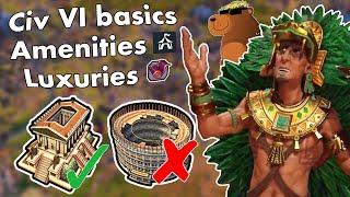 Civ VI Basics How To Get More Amenities & Manage Luxury Resources  Ft. Ursa Ryan