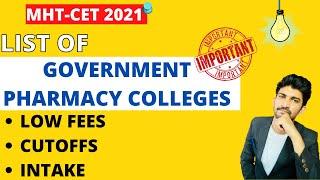 Top Government College of Pharmacy in Maharashtra with INTAKE and CUTOFFS