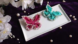 how to make bow clips for hair diy butterfly  hair bow butterfly hair clip