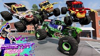 Monster Jam INSANE Racing Freestyle and High Speed Jumps #13  BeamNG Drive  Grave Digger