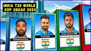 India T20 World Cup Squad 2024  3D Comparison